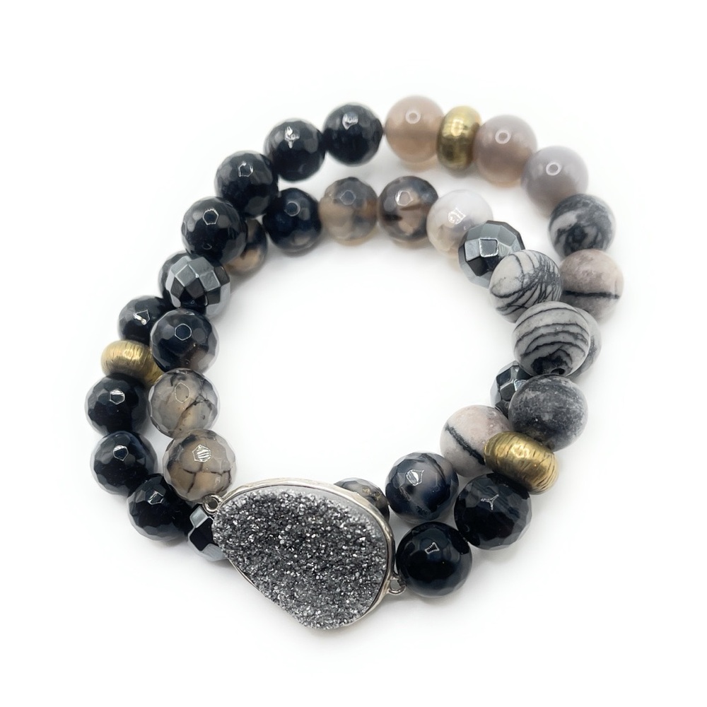 B3077 Retired Silpada ODE TO GEODE Stretch Bracelet